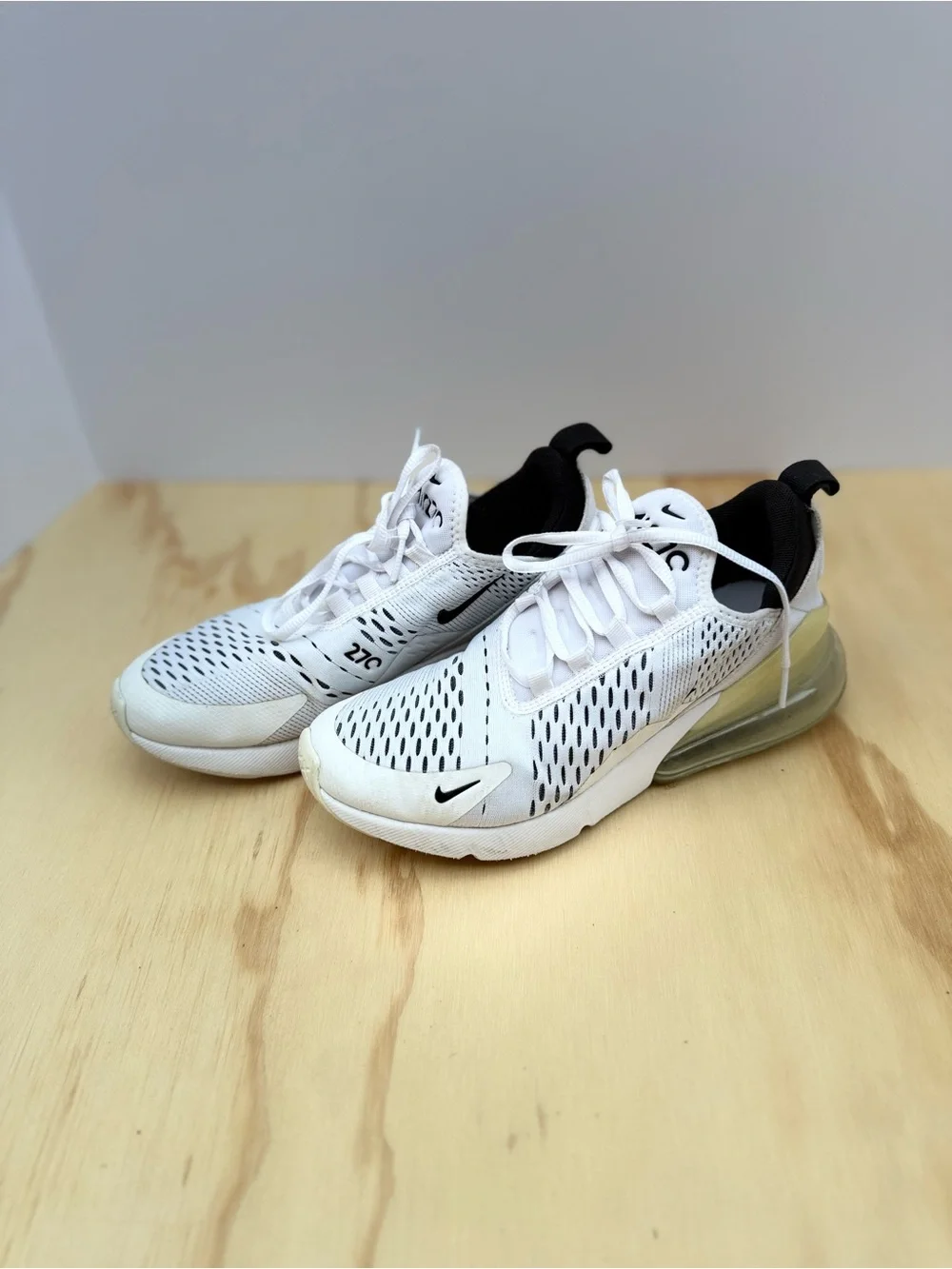 Nike Air Max 270White and Black  Athletic Sneakers